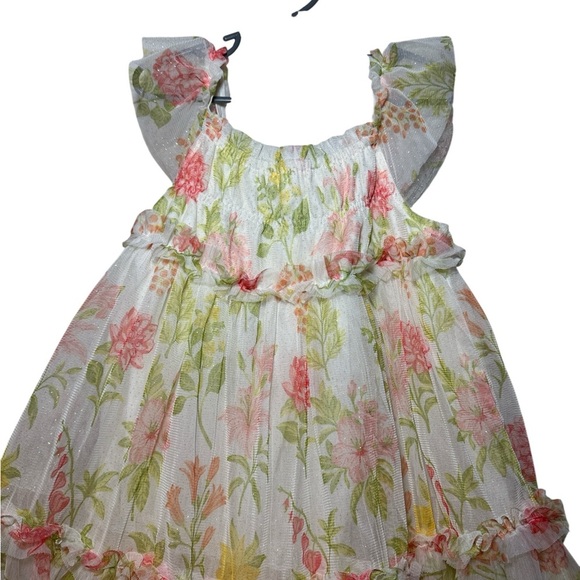 Rachel Zoe Floral Layered Tule Dress Girls Size 5T - Picture 3 of 10